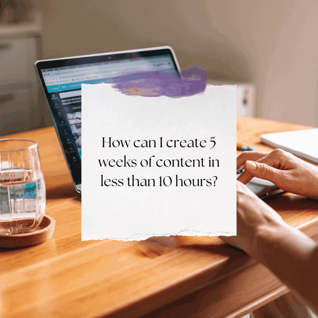 create 5 weeks of content